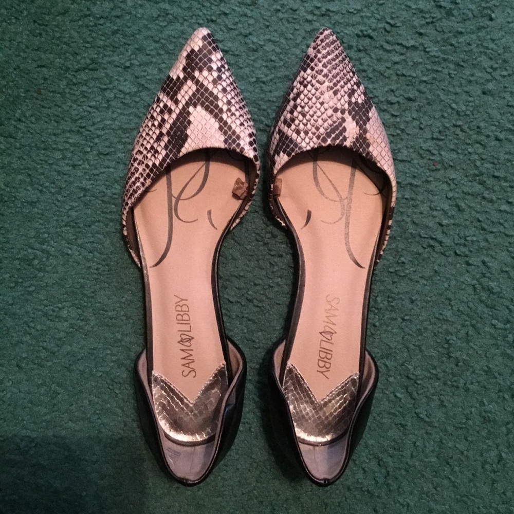 Sam & Libby Snakeskin Flats